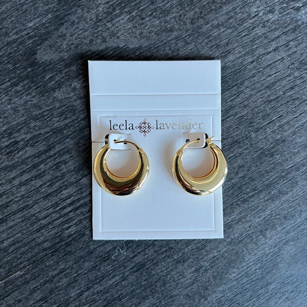Gold Dipped Mini Latch Huggie Earrings